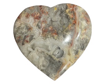 Crazy Lace Agate Heart - Supportive, Encouraging, Boosts Optimism - A