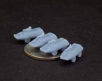 Set of 4, 6mm Springtail Armored Car, miniature AFV, resin 3d print, 1/300, 1/285