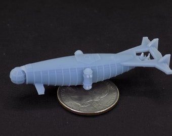 Steampunk Space Cruiser, squadron scale miniature starship, resin 3d print