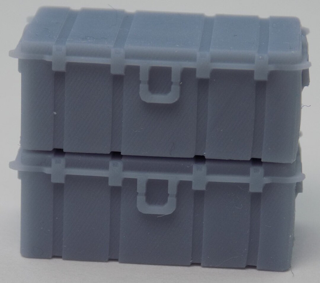 Set of 4, Miniature Military Rifle Crates, 3d Printed Tabletop Terrain