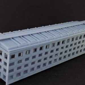 Vagón de carga de acero con laterales de cartón, escala HO, techo normal, detalles en la descripción, impresión 3D, modelo de ferrocarril