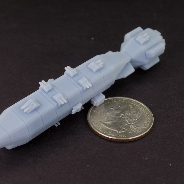 Skirmish scale Rhadfili Light Cruiser, miniature starship, resin 3d print