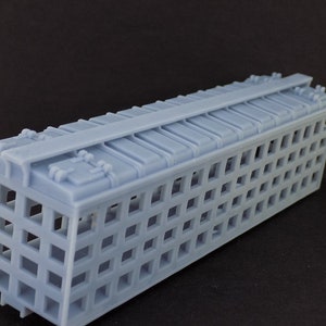 Vagón de carga de acero con laterales de cartón, techo con trampilla para hielo, escala HO, detalles en la descripción, impresión 3D, modelo de ferrocarril