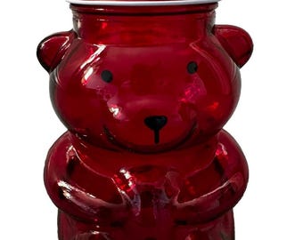 Frascos de vidrio virales con forma de oso, color rojo, regalo de San Valentín.