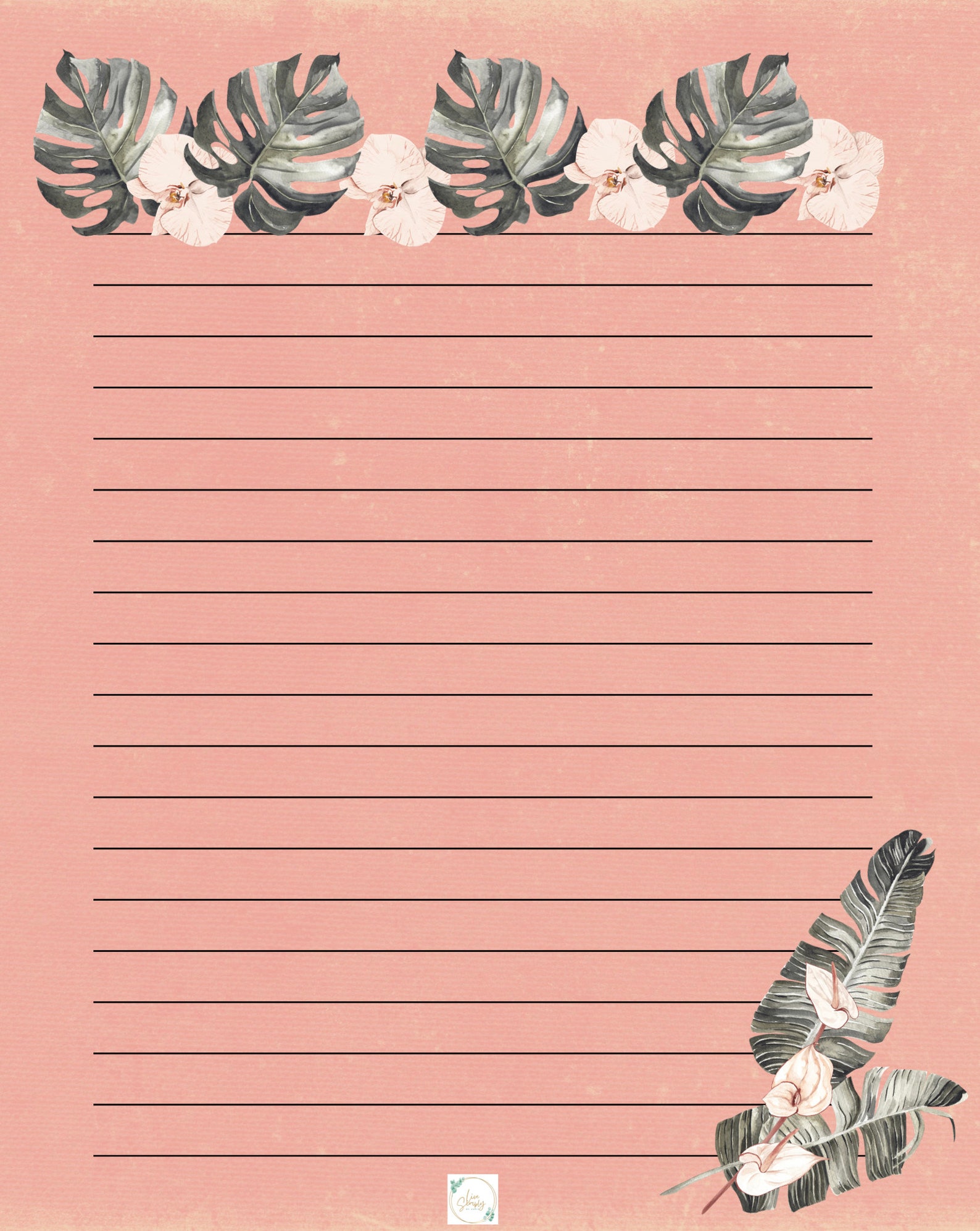 Printable Stationary Printable Journal Printable Notebook Journal