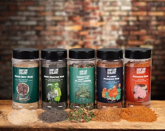 5 Rub Bundle Low & Slow BBQ rub pack with free shipping! Seasoning rubs for smoked barbecue meat. Free Shipping