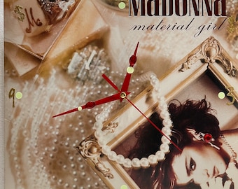 Madonna Material Girl 45 rpm Maxi Single ca. 1985 Up-Cycled Record Album Wall Clock