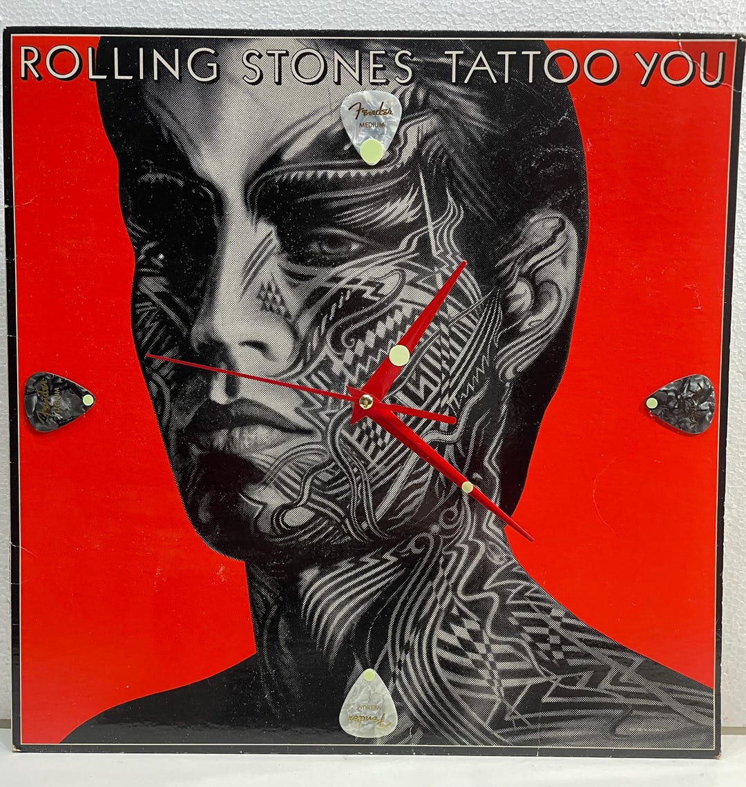 Rolling Stones Tattoo You Vinyl Record Clock: Upcycled Rock Album