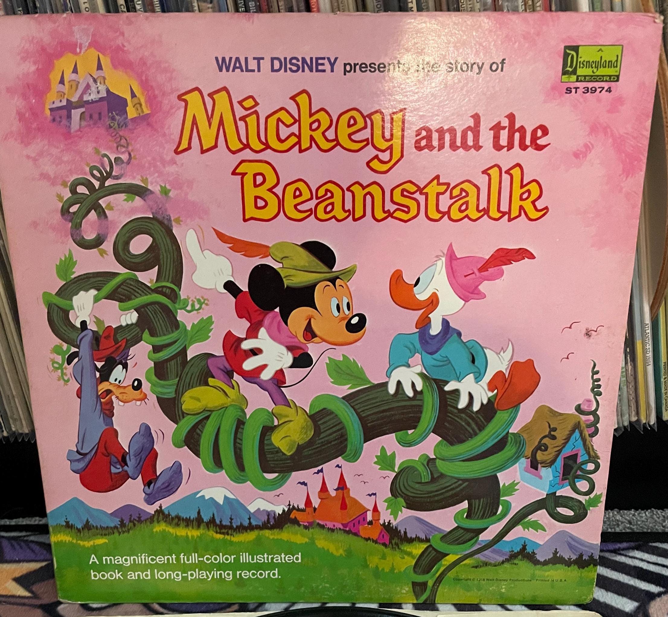 Walt Disney Mickey & the Beanstalk 1968 Vintage Record/storybook