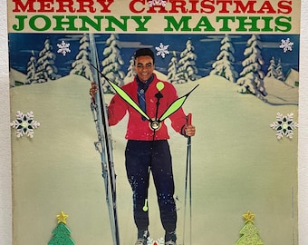Johnny Mathis Merry Christmas Handmade Record Album Holiday Wall Clock 1958
