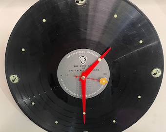Everly Brothers Vinyl Record Clock: Up-cycled 33 rpm Album Art