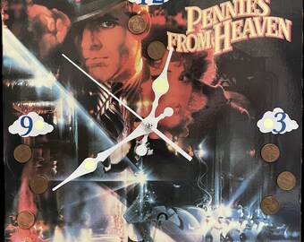Pennies From Heaven Upcycled Soundtrack Clock - Steve Martin Film Decor