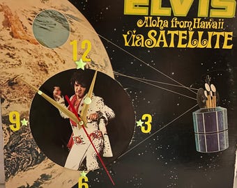 Elvis Presley Aloha From Hawaii Via Satellite Original Up-Cycled Record Album Clock