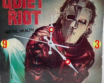 Quiet Riot Metal Health Original Record Album Jacket Up-Cycled Wall Clock ca. 1983