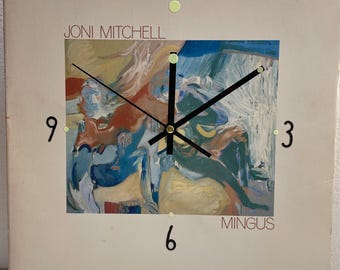 Joni Mitchell Mingus Original Record Upcycled Wall Clock ca. 1979 INCLUDES Inside Gatefold Artwork