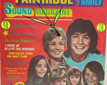 Partridge Family Sound Magazine Vinyl Record Up-cycled Wall Clock ca. 1971