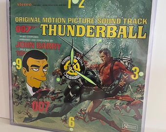 James Bond 007 Thunderball Custom Clock (1965) with Simpson-Style Bond art by Tone Rodriguez
