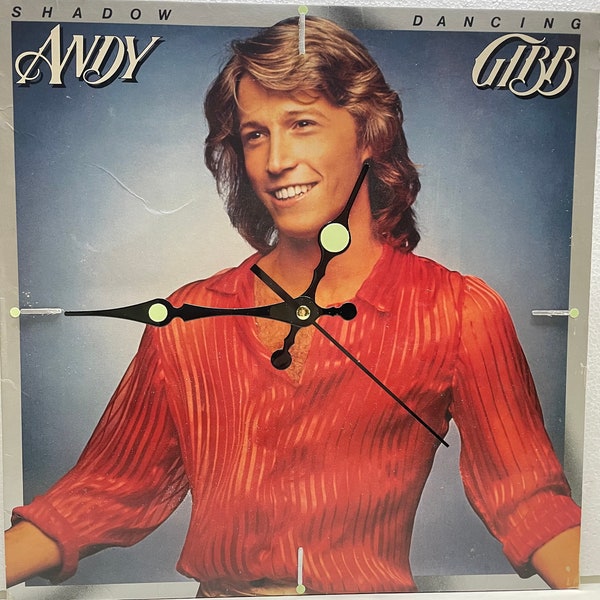 Andy Gibb Shadow Dancing Original Up-Cycled Record Jacket Wall Clock