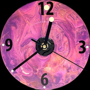 Hand-Painted Vinyl Record Clock: Upcycled Music Wall Art, Glows in the Dark