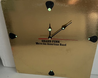 Grand Funk We're An American Band Original Album Jacket Up-Cycled Wall Clock ca 1973