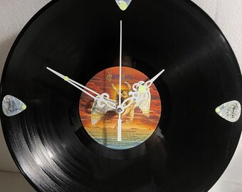 Upcycled Bad Company Vinyl Record Clock: 1974 Classic Rock Memorabilia