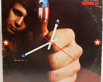 Don McLean American Pie Original Up-Cycled Record Album Jacket Wall Clock ca 1971