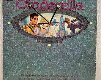 Cinderella Storybook Wall Clock – Upcycled 1960 Children’s Vinyl Record Art