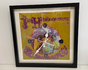 Jimi Hendrix Experience “Are You Experienced” Framed Record Clock - Psychedelic Rock Art