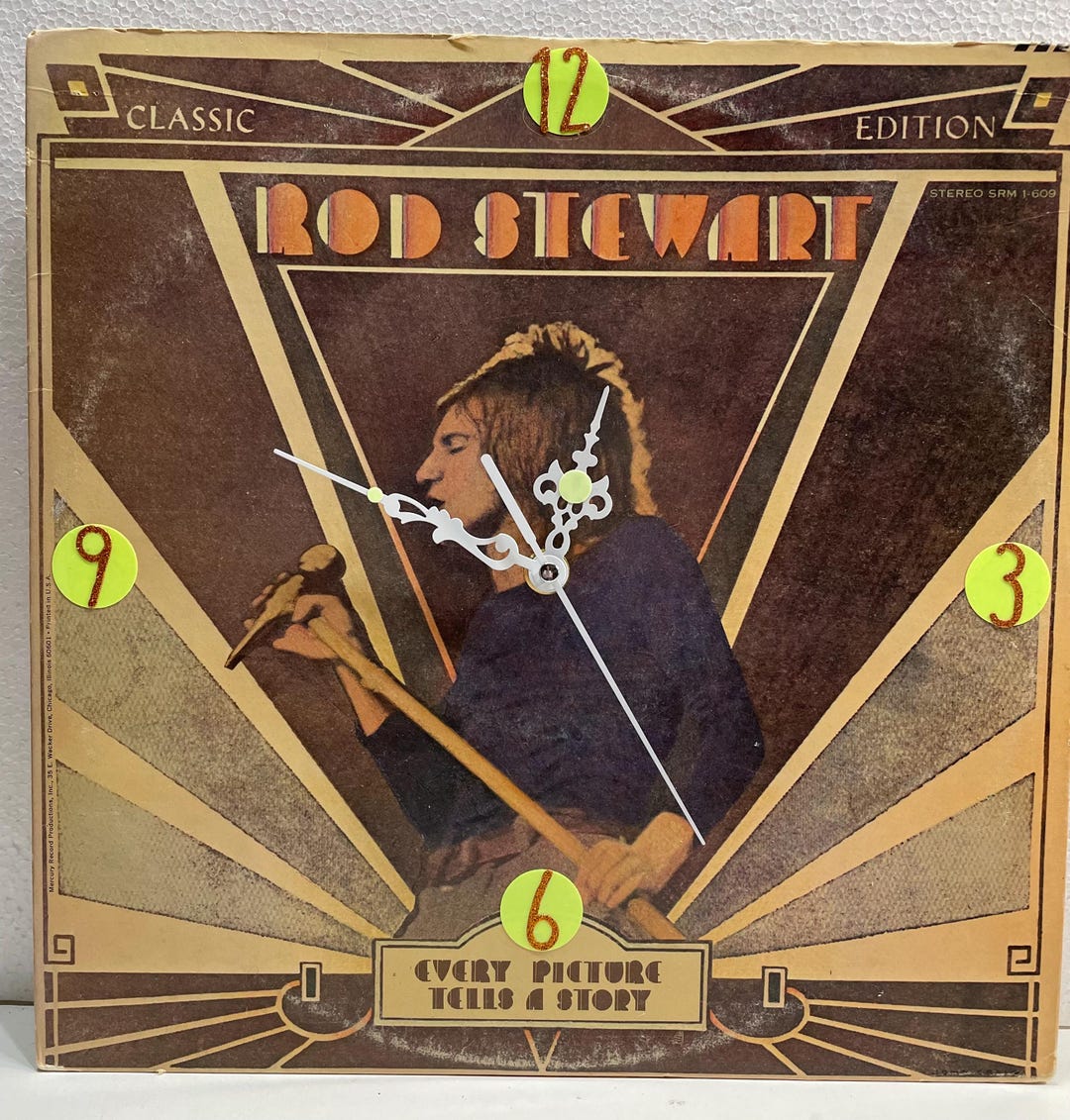 Rod Stewart Wall Clock – Upcycled Every Picture Tells A Story Record ...