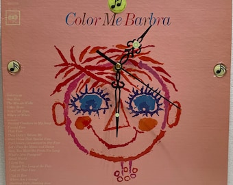 Barbra Streisand Color Me Barbra Original Up-Cycled Record Jacket Wall Clock ca 1966
