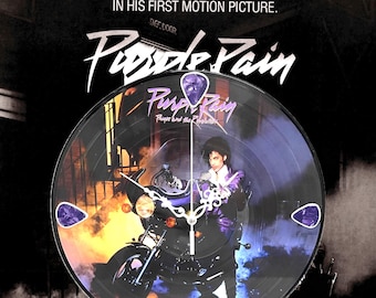 Prince & The Revolution Purple Rain Picture Disc Glow in the Dark Wall Clock