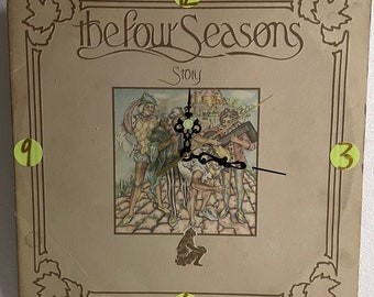 Four Seasons - Story Original Record Album Jacket Up-Cycled Wall Clock ca 1975
