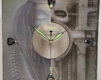 Emerson Lake Palmer Clock – Upcycled Brain Salad Surgery Record – 1973 Prog Rock Decor