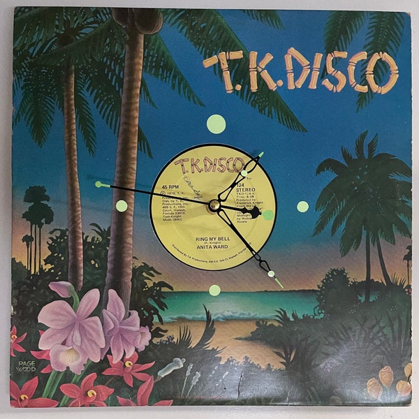T.K. Disco - Anita Ward Ring My Bell Vinyl Record Album Up-cycled Wall Clock