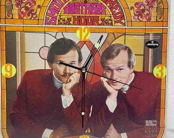 Smothers Brothers Comedy Hour Record Clock - Upcycled Memorabilia