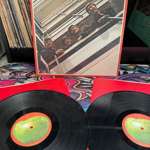 The Beatles – 1962–1966 &quot;Red Album&quot; (SKBO-3403) – Vintage 2xLP Vinyl Set ca. 1973 + OPTIONAL 16&quot;x20&quot; Signed Poster Print by HaiYan Wang 2005