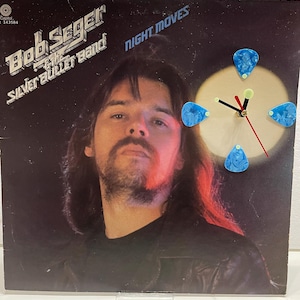 Bob Seger Night Moves Upcycled Record Clock: Vintage Rock Decor