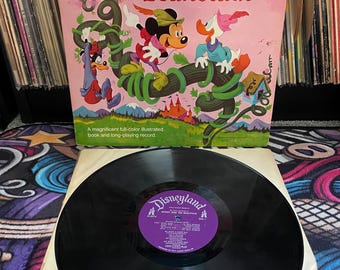Walt Disney Mickey & the Beanstalk 1968 Vintage Record/Storybook ST3974 VG