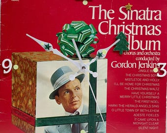 Frank Sinatra The Christmas Album Capital Records SM-894 Gordon Jenkins Original 33 rpm Record Album Up-Cycled Wall Clock ca. 1969