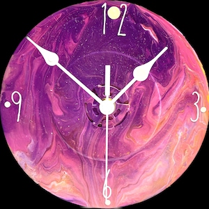 Hand-Painted Vinyl Record Clock: Upcycled Music Decor, Glow-in-the-Dark