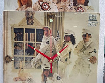 Cheap Trick Dream Police Record Album Up-Cycled Wall Clock with Original Sleeve