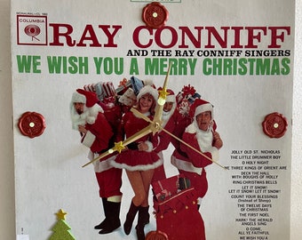 Ray Conniff We Wish You A Merry Christmas 33 rpm Original Record Album Up-Cycled Wall Clock