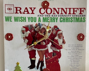 Ray Conniff We Wish You A Merry Christmas 33 rpm Original Record Album Up-Cycled Wall Clock