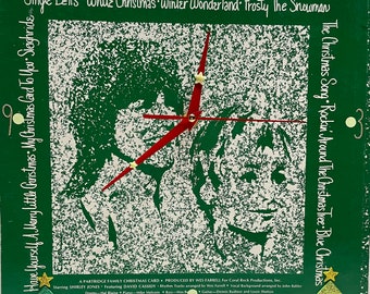 Partridge Family Christmas Card Original Record Album Up-Cycled Wall Clock ca 1971