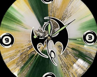 Iron Fist Handmade Marvel Comic-Record Clock™ Splatter Vinyl LED/Glow in Dark
