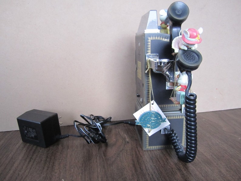 Vintage Enesco Pay Phone Music Box With Moving Mice Etsy