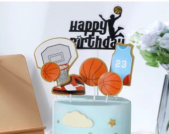 7PCS Basketball Cake Toppers Set Party Supplies Slum Dunk Sports Birthday Party Decoration