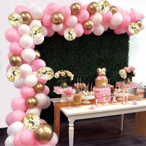 190pcs Blush Balloon Garland First Birthday Decoration Pastel Pink Balloon  Arch Baby Shower Decor Wedding Supplies DIY Balloons Garland Arch 