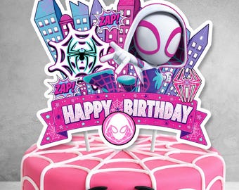 Ghost Spider Gwen Birthday Cake Toppers DIY Cake Decoration