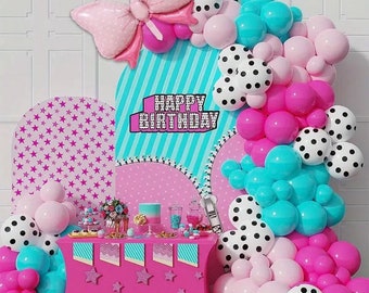 Hot Pink Tiffany Blue Balloon Garland Kit | Girls Birthday Party Decorations